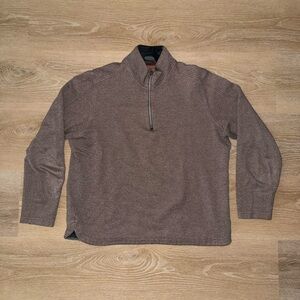 Robert Graham Brown Quarter Zip Fleece Sweatshirt